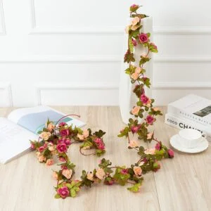 Artificiel Rose Soie Guirlande