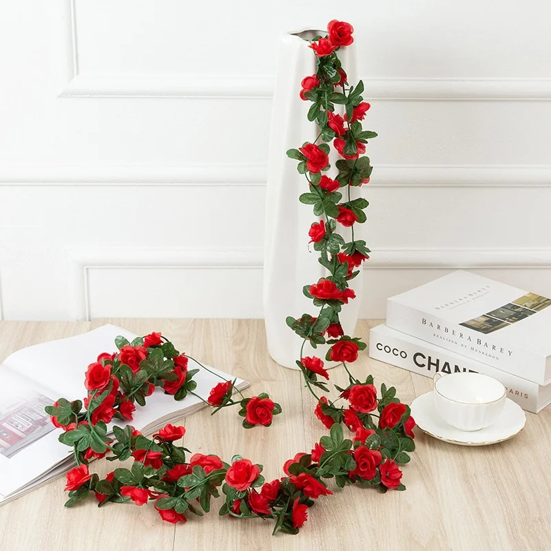 Guirlande Artificielle De Rose Rouge