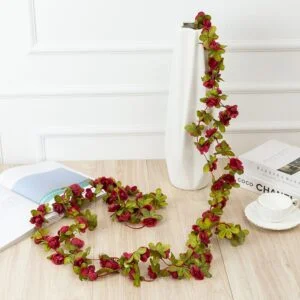 Guirlande Rose Artificielle Bordeaux