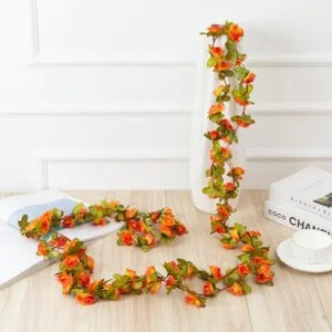 Guirlande Rose Artificielle Orange