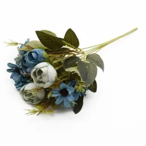 Bouquet De Roses Artificielles Bleu Clair
