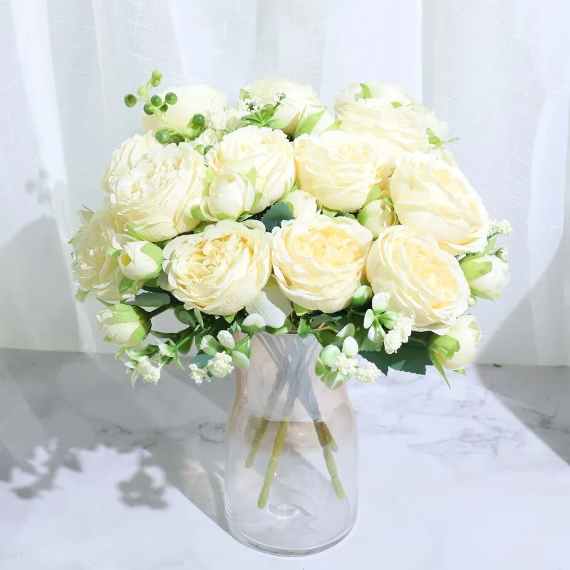 Roses Artificielles Jaunes