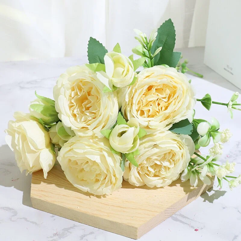 Roses Artificielles Jaunes